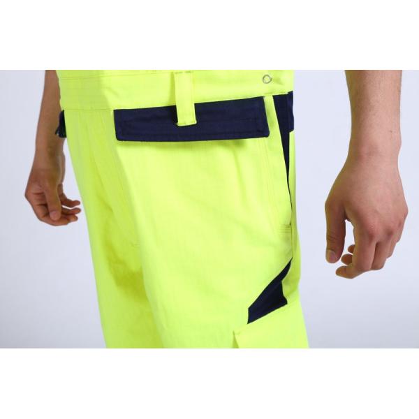 290gsm light weight arc protection Fire proof Bib Trousers , EN20471 HIVIS Flame Resistant Bib Pants