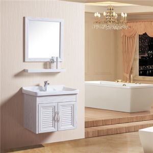 Double Doors Floating Sink Vanity , Wall Mounted Sink Cabinet With Mirror And