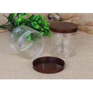 China Various Shape Clear Pet Jars With Colourful Cap For Nuts / Snack Packaging on sale