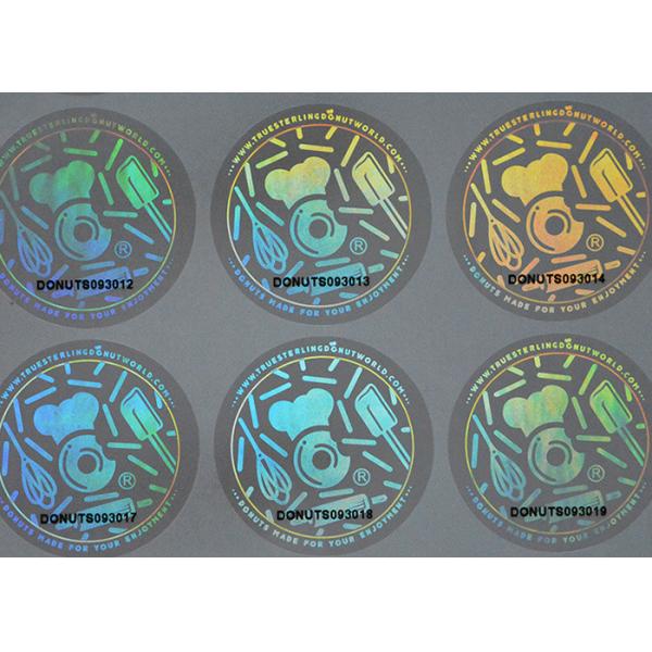 Buy Custom design print security holographic label with black serial number at wholesale prices