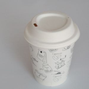 Molded Biodegradable Sugarcane Bagasse Disposable Cups With Lids