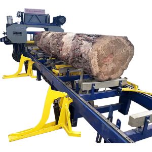 Full Automatic Horizontal Band Saw Mill Machine with log loading arm,hydraulic