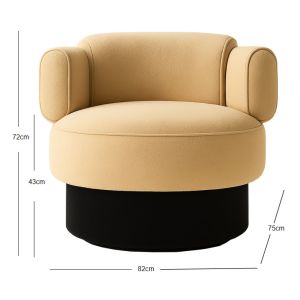 Veluxe 360-degree Swivel Lounge Chair with Bouclé Upholstery and Soft Velvet