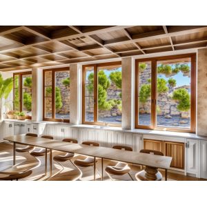 Casement Aluminium Framed Windows With Tinted Glass Heat Insulation