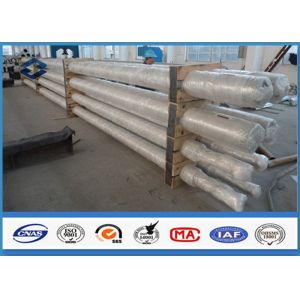 White Powder Coated steel transmission poles , Square steel pole once forming