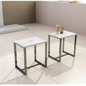 Professional Resin Stone Shower Stool 400*300*430 White Grey Black Optional