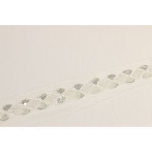 Delicate Fanlike Sequin Lace Trim 60mm Width Bugles Equipped