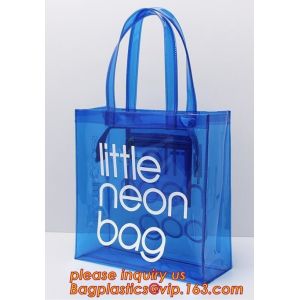 Eco friendly PVC zipper bag/pvc clear bag/PVC handle bag, Clear PVC handle bag,