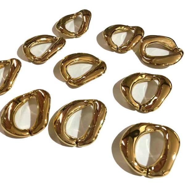 2021 wholesale large plastic link chain shiny gold plastic chain for shoes bag necklace