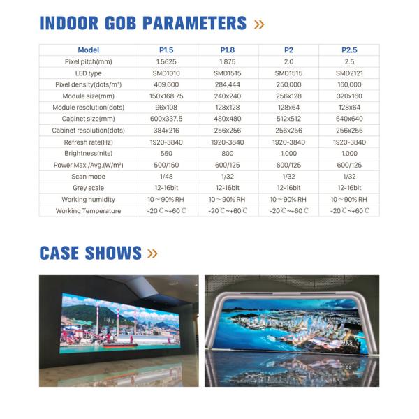GOB 0.9mm Fine Pixel Pitch LED Display With Surface Waterproof