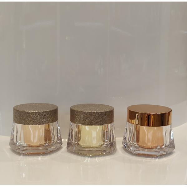 PETG Collar Material Double Wall Face Cream Container 30g for Other Cosmetic in Luxury White Transparent