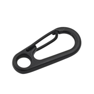 Small Zinc Alloy Mini Black Finish Carabiner Buckle Snap Key Chain Ring Spring