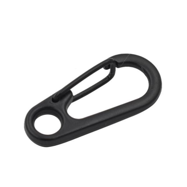 Small Zinc Alloy Mini Black Finish Carabiner Buckle Snap Key Chain Ring Spring