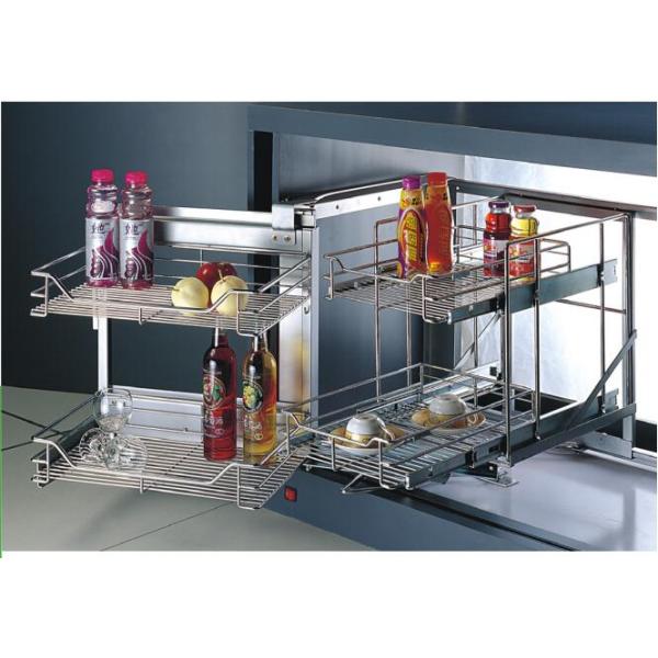 Storage Loadable Kitchen Pull Out Basket Drawers Chrome Plated 400mm