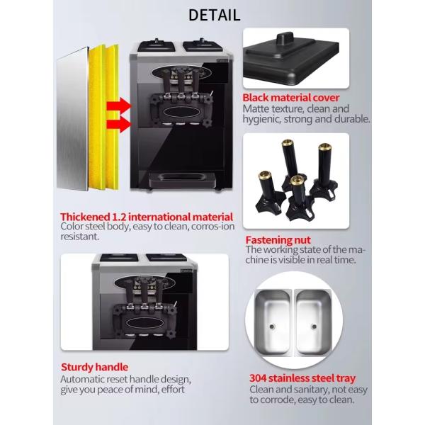 3 Flavor Floor Stand 304 Stainless Steel Ice Cream Making Machines With Casters