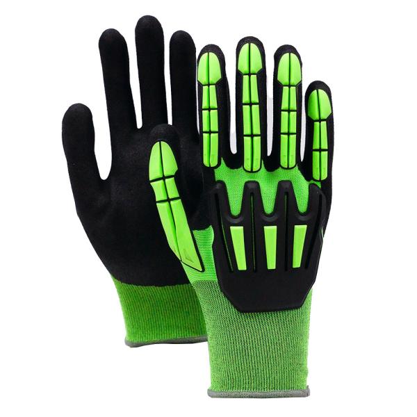 Buy Durable Nylon TPR Gloves Impact Resistant Knuckle Guard Gloves Enhanced Visibility at wholesale prices