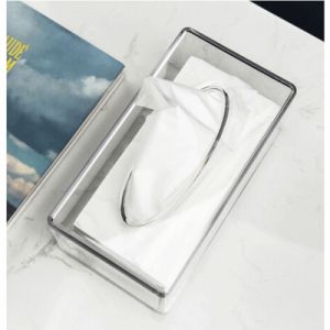 Rectangular Clear Acrylic Tissue Box For Bathroom Facial Napkin