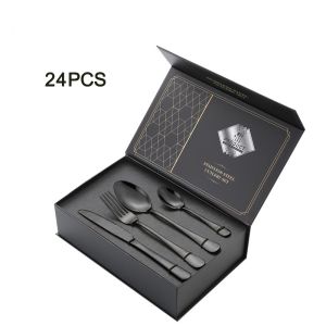 OEM Stainless Steel Cutlery Set 24 Piece Colorful Flatware Set