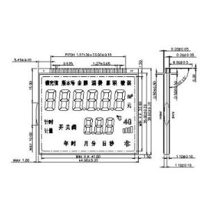 OEM 6 O′ Clock TN Segment LCD Display Positive Transmissive Water Meter Display