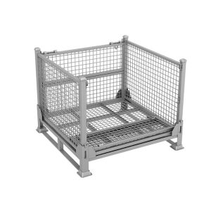 Collapsible Stillage Wire Mesh Pallet Cage Container 1T For Warehouse