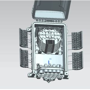 GFS-16Q-3,fiber distribution box,splitter box,Max Capacity 64F,,size 353*230