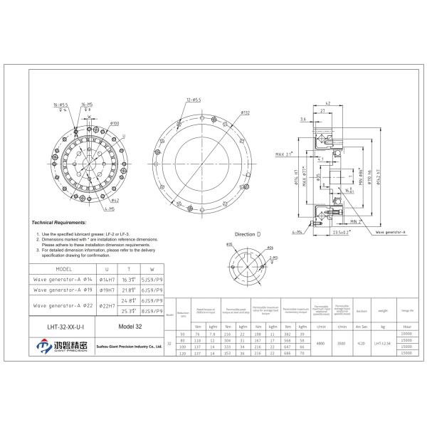 Low Backlash Strainwave Gear Reducer Harmonic Drive For Robotics