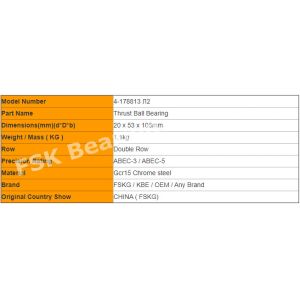 Double Row 4-178813 Л2 Thrust Ball Bearing 65 X 100 X 44mm Steel Cage / Brass