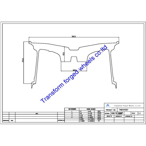 TM209507 20X9.5 inches forged wheels monoblock wheels blanks Dimple style barrel and rims