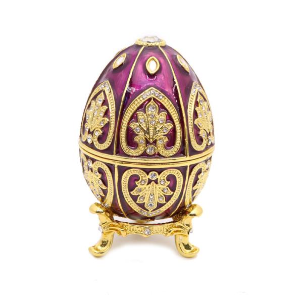 Red Egg Trinket Box Easter Egg Jewelry Box Russian Craft Collectible Easter