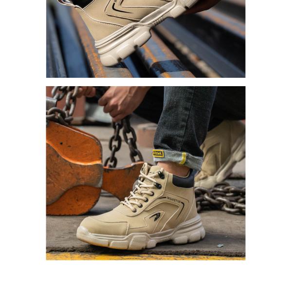 Kevlar Midsole Safety Boots Microfiber Leather Work Shoes With Steel Toe And Rubber Sole