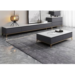 Minimalist TV Unit Matching Coffee Table With Drawers