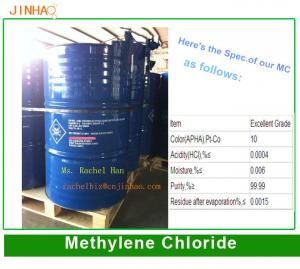 China Methylene chloride supplier, Dichloromethane, UN NO.: 1593, CAS NO.: 75-09-2 on sale
