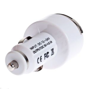 Portable Dual USB car charger 3.1A Output with Flip-out Pull Ring for iPad