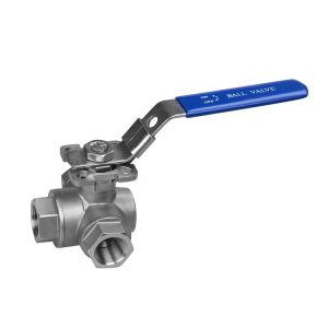 ISO 288 3 Way Sanitary Ball Valve Stainless Steel Water Oil Gas