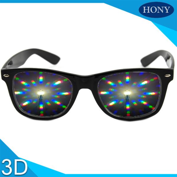 Rainbow Spiral Plastic 3d Diffraction Glasses For New Year Rave Parties