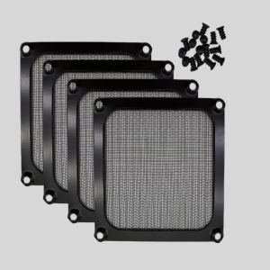 Quality Aluminum Frame Mesh Fan Dust Filter Grill Fan Filter Mesh Silver / Black for sale