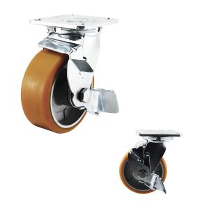 Aluminium 5 Inch Side Lock Heavy Duty Casters With Ball Bearing