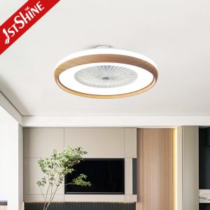 Imitation Wood Grain Finish 23 Inch DC Motor LED Bedroom Ceiling Fan