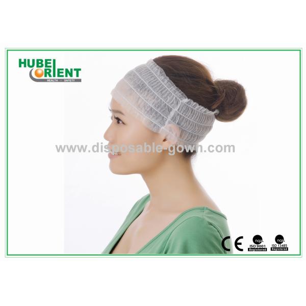 Comfortable Elastic Female Disposable use Headbands White Non-woven material