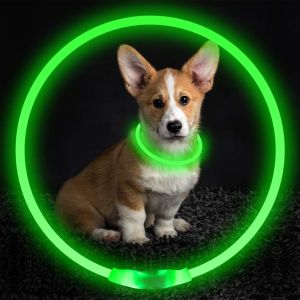 Quality Multiple Colors Waterproof Glow In The Dark Dog Collar 27.5 Inch 70cm Length for sale