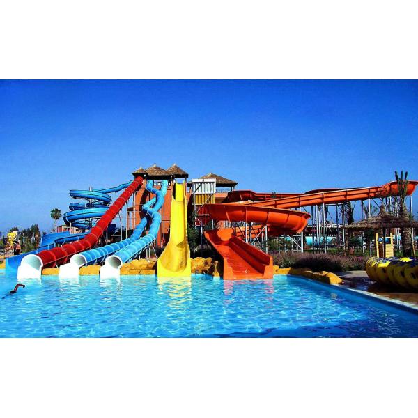 OEM Water Amusement Park Outdoor Large Equipment Fiberglass Slide For Swimming Pool