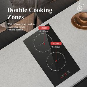 Bridge Zone Double Induction Hob 5500W Touch Control Hidden