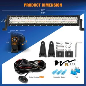 240W Light Bars 4x4 Vehicle LED Work Lights 22" ATV UTV Off Road Truck Light Bar