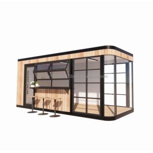 Galvanized Steel Square Tubes Structure 20FT Container Coffee Bar Mobile