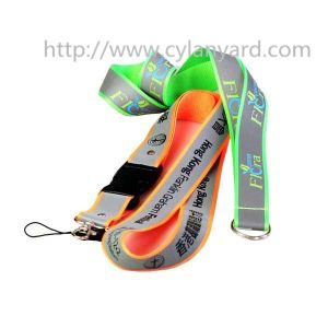 Secure reflective band lanyards with visibility at night, printed reflective