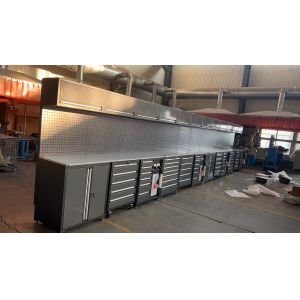 Workshop Garage Cabinet Black Rolling Tool Box Metal Drawer Workbench for Car