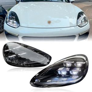 Upgrade To 2024 Blackened LED Headlights For 2011-2018 Porsche Cayenne 958.1 And