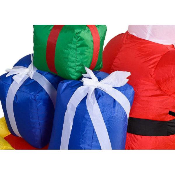 Outdoor Waterproof Nylon Santa And Reindeer Inflatable With Sled Christmas Decoration