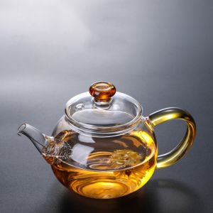 High Borosilicate Tempered Glass Teapot , Blooming Transparent Tea Set