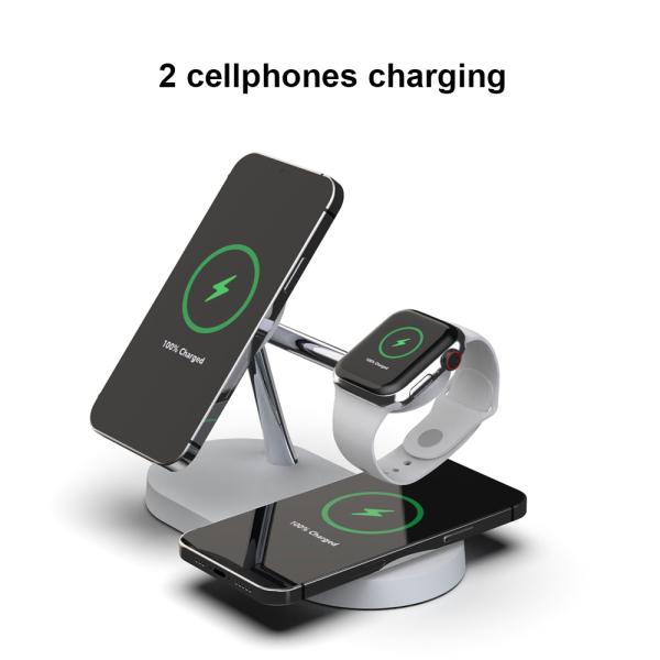 2025 New 3 In1 Multifunctional Charger 15W 10W Magnetic Fast Charger Apple And Samsung Phones WIreless Charger With Night Light